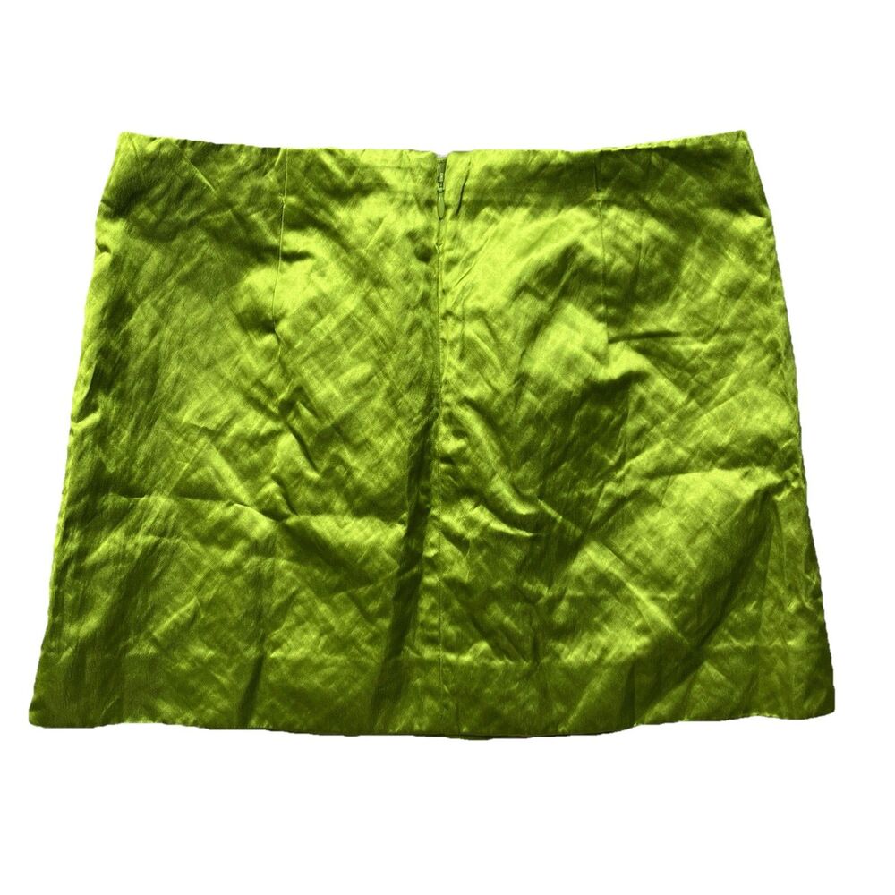 J Crew Collection Green Crystal Embellished Mini Skirt Satin Fairfax Womens 2 - Picture 7 of 9